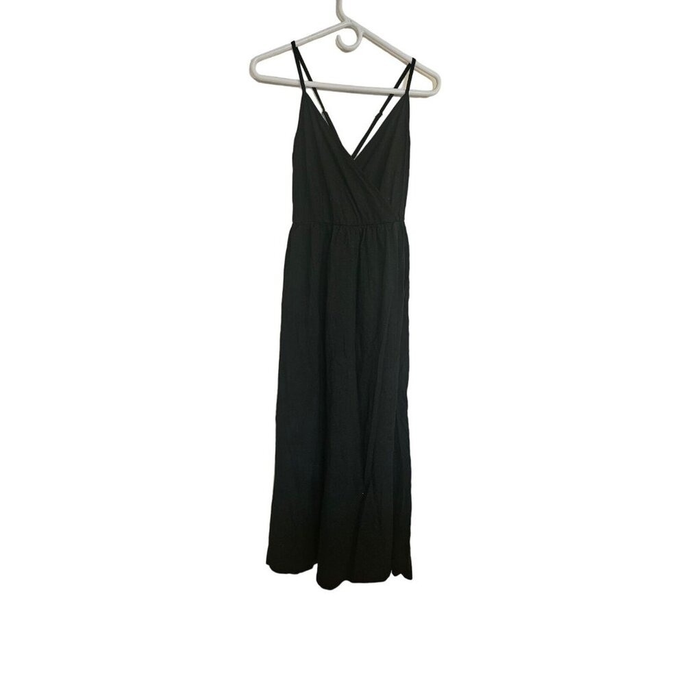 ININ Dress Size Small Black Strappy midi cross front adjustable straps NWT‎